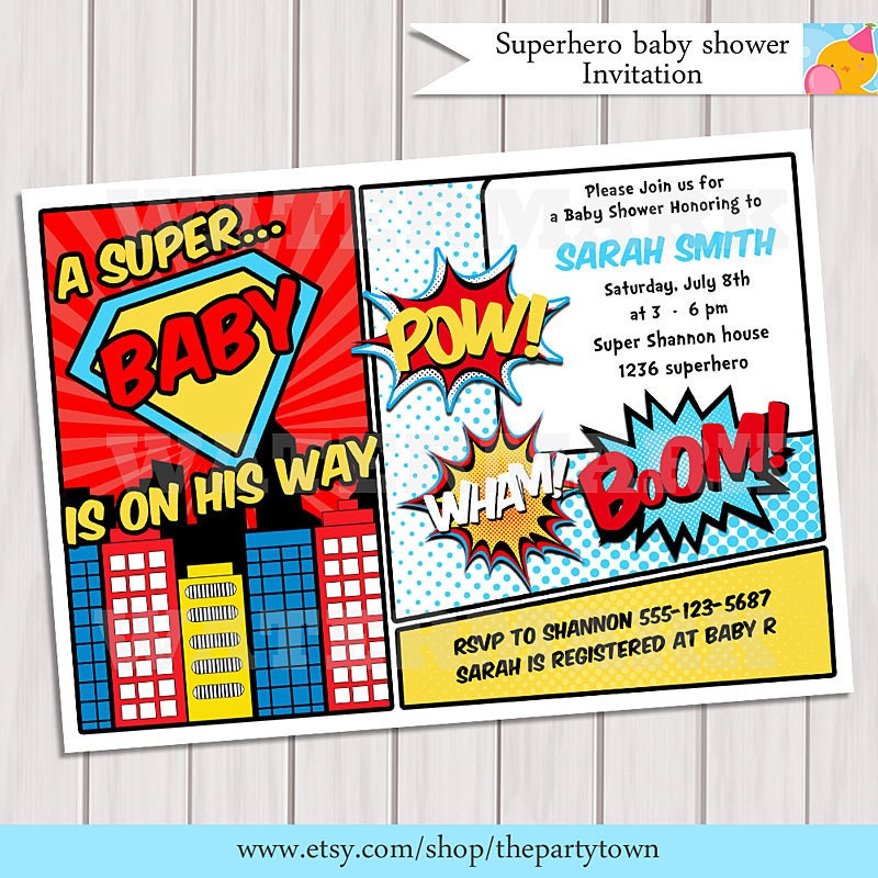 Superhero Baby Shower Invitations 2