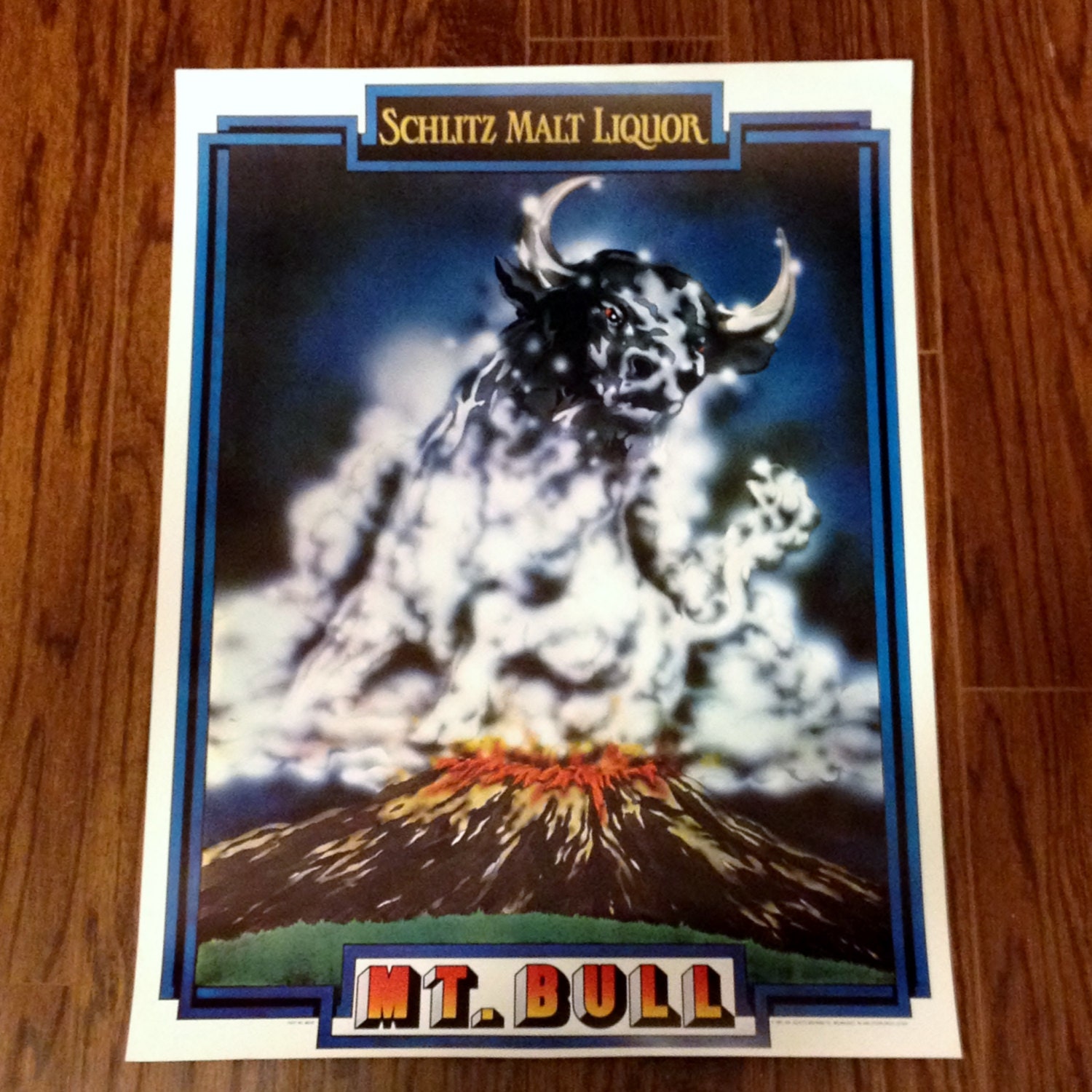 1981 Schlitz Malt Liquor Mt. Bull Poster Man