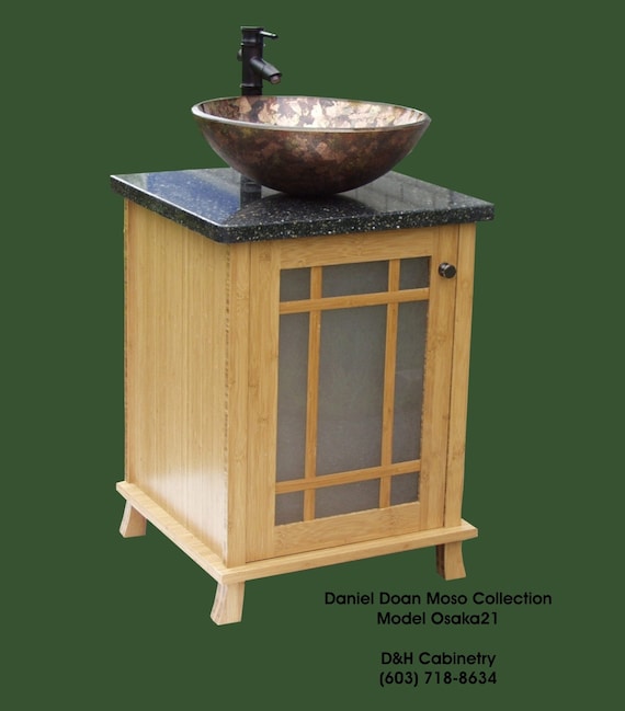 21 Modern Bamboo Bathroom Vanity 3\/4 Solid by DandHCabinetry