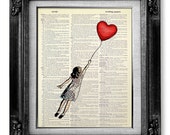 Dorm Wall Decor, College GRADUATION Gift Her, Little GIRL Room Decor Teen Girl GIFT, Best Friend Go Away Gift, Salute to Banksy Balloon Girl