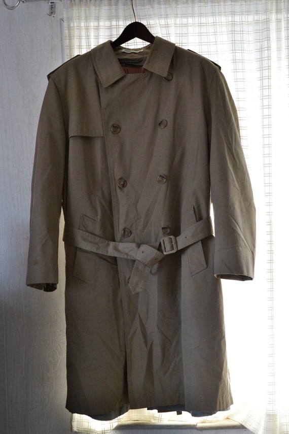 Misty Harbor Men's Trench Rain Coat 44R Light Brown Tan