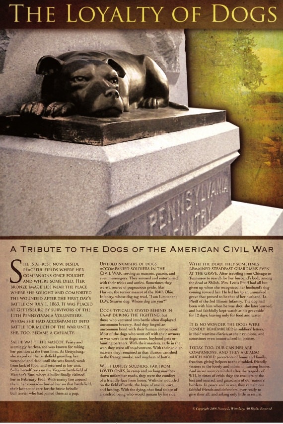 Gettysburg Civil War Dog Poster 'Sallie' Statue