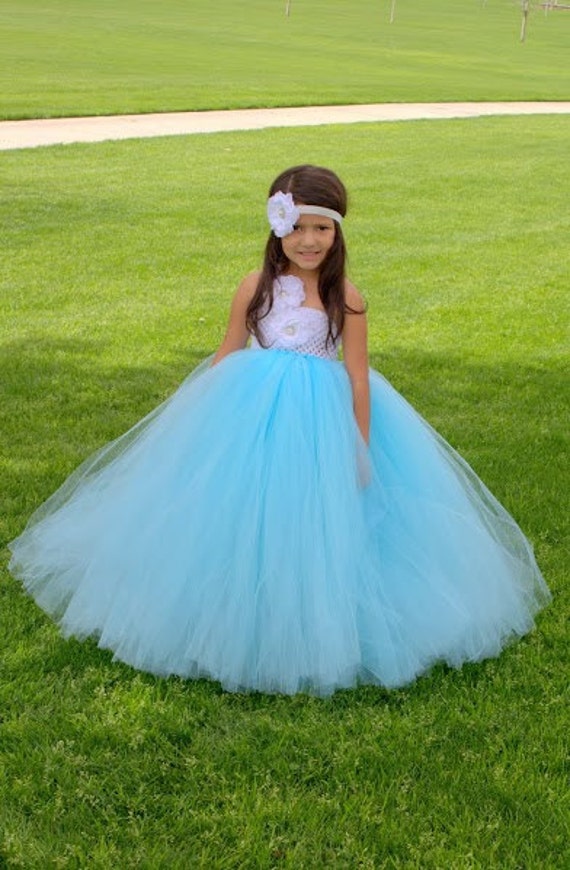 Tiffany Blue Flower Girl Dress 8