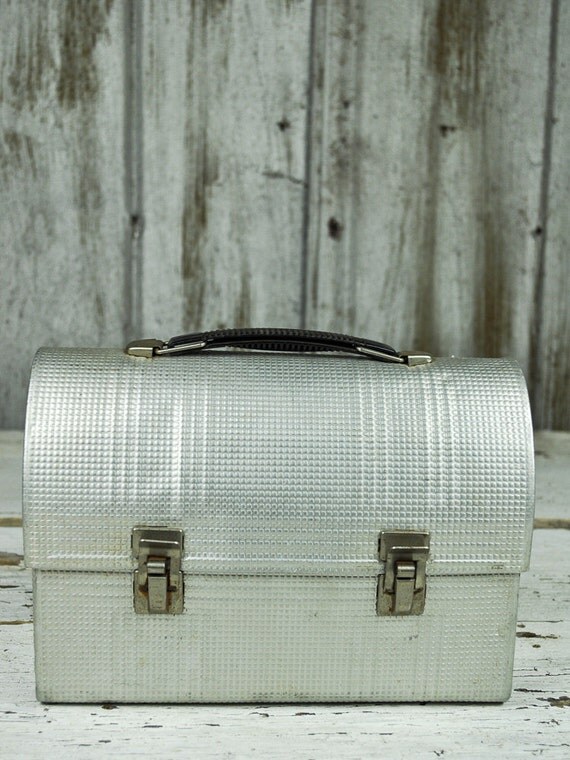 Aluminum Metal Textured Lunch Box Lunch Pail by RusticRealm