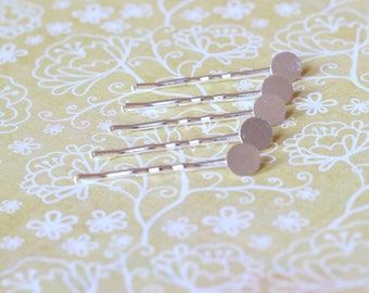 24 Silver Plated Bobby Pins // 2 inch long with 10mm round pad // ships from USA