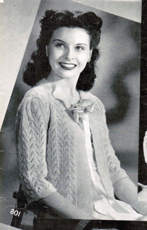 Womens Lacy Bed Jacket Knitting Pattern PDF / Size Medium