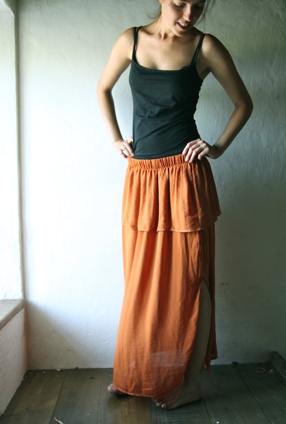 maxi skirt rust