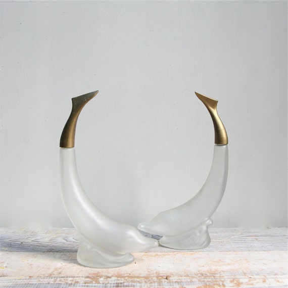 Items similar to Pait Vintage Avon Dolphin Perfume Bottles on Etsy