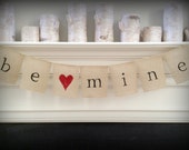 Be mine banner. Valentine's day sign. Rustic bunting garland Il_170x135