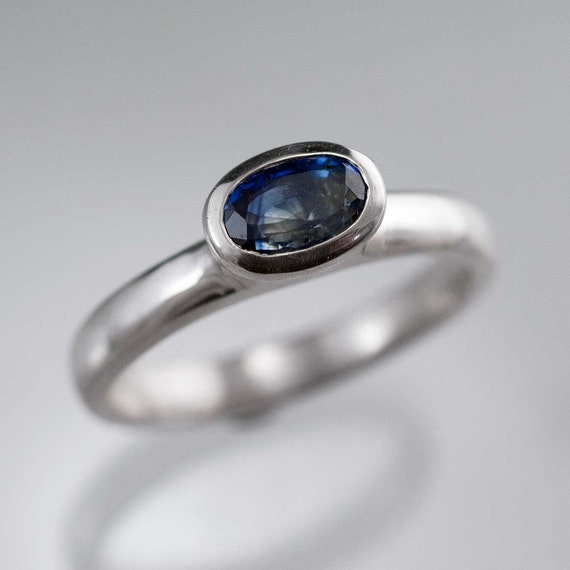 Blue Montana Sapphire Engagement Ring Bezel by NodeformWeddings