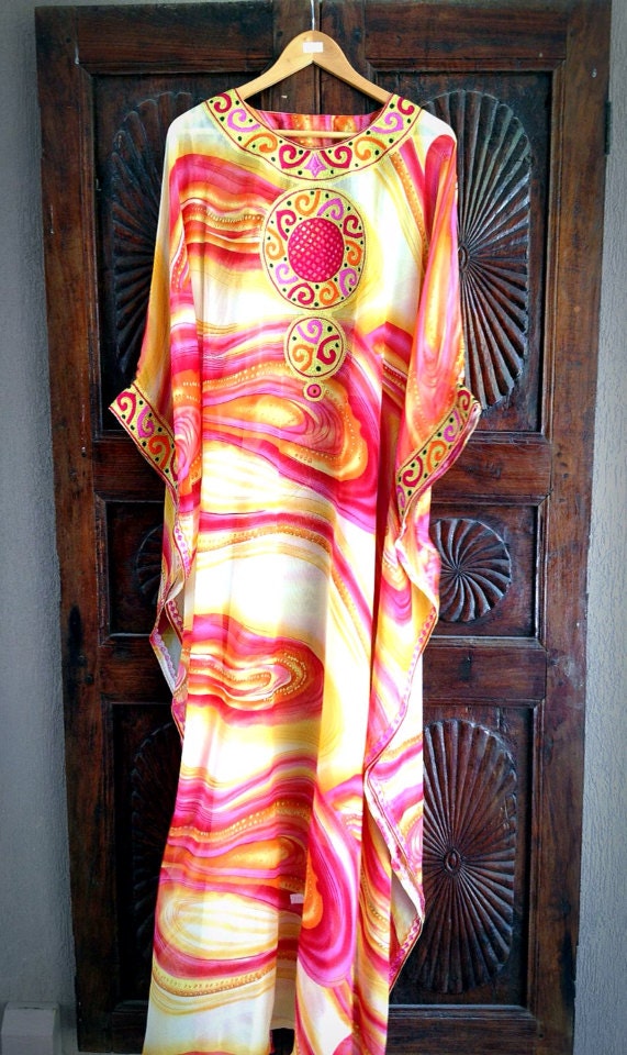 Caftan sheer maxi dress long kaftan beach wear maternity