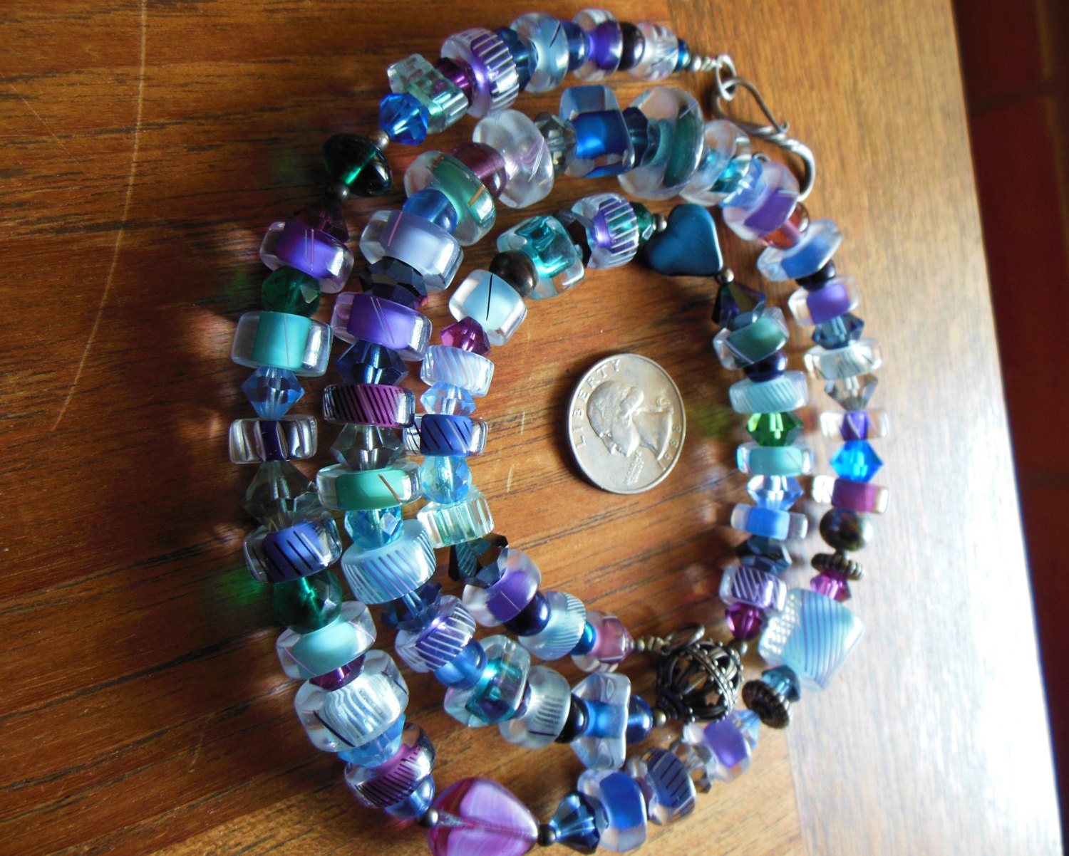 Vintage Glass Beads Necklace Handmade Artisan by VintageAndGems