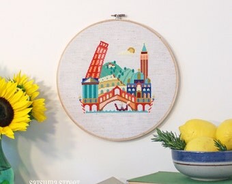 Pretty Little Italy - Satsuma Street Modern Cross stitch pattern PDF - Instant download
