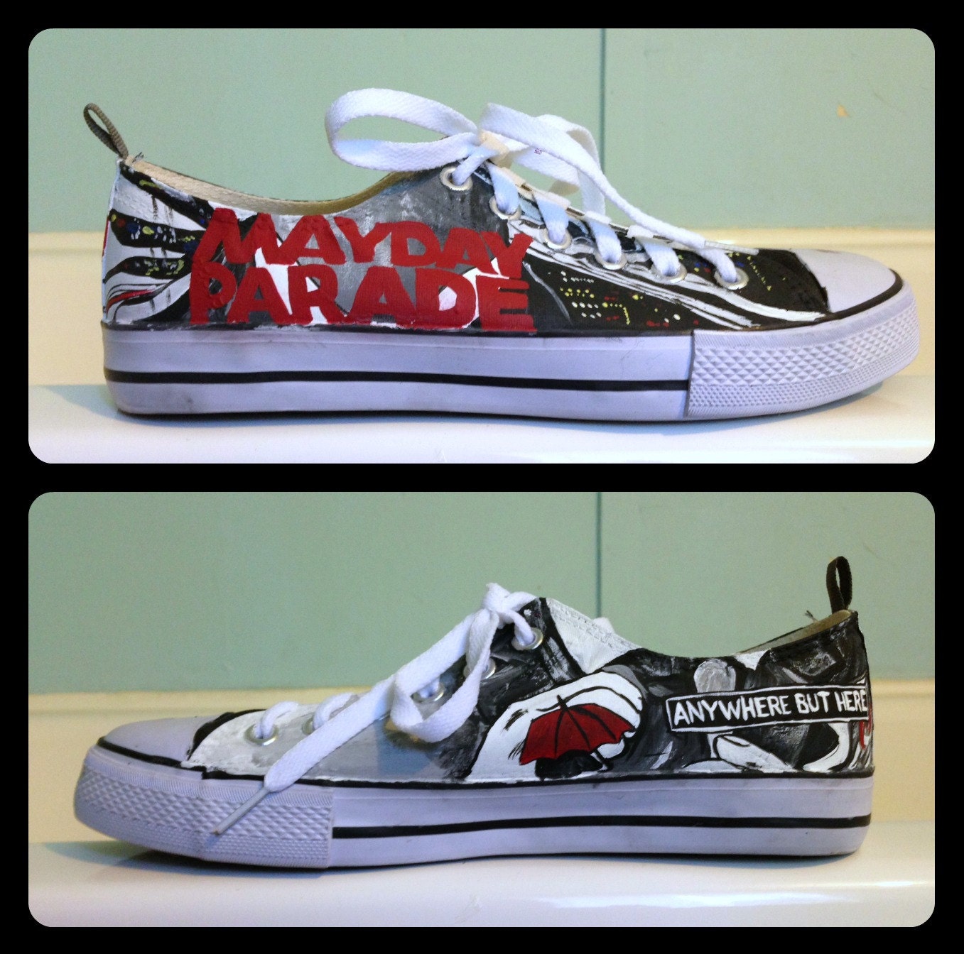 Women's Mayday Parade Shoes by RisingRedFox on Etsy
