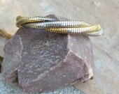 Classic Vintage Cartier Inspired Multi Tone Braided Snake Chain Bracelet