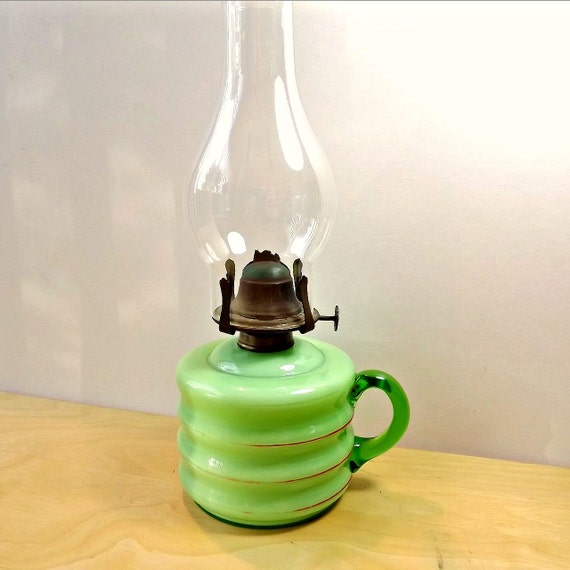 Antique Made in England Glass Oil Lamp Bright by TheVicarsStudy