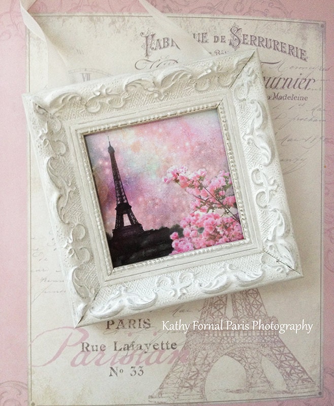 Paris Pink Photo With Frame Paris Pink Eiffel Tower Print