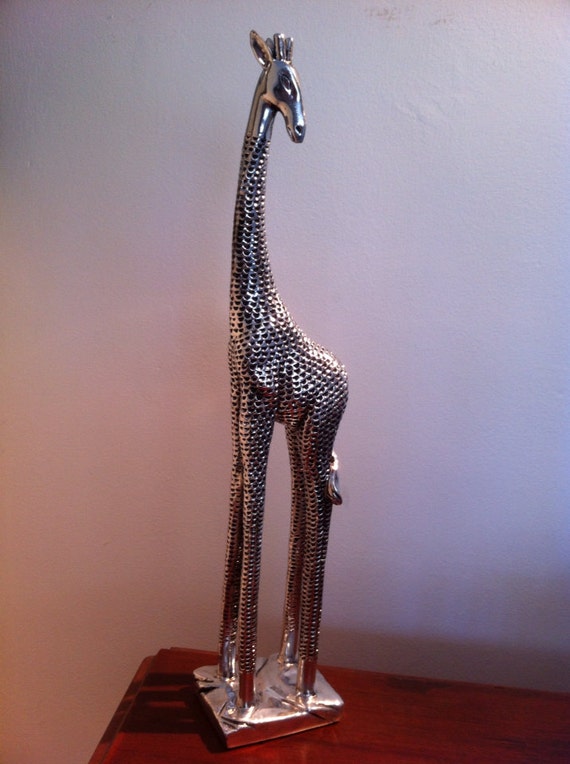 Chrome Metal Giraffe Statue Abstract Modern African Wildlife   Il 570xN.495392991 K9ml 