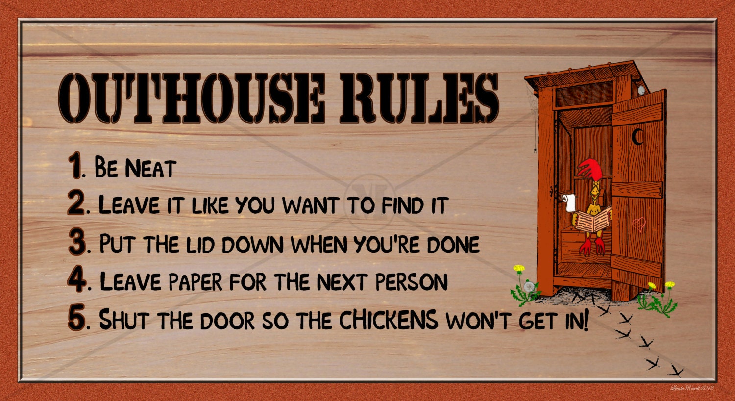 Outhouse Rules Sign / Instant Download