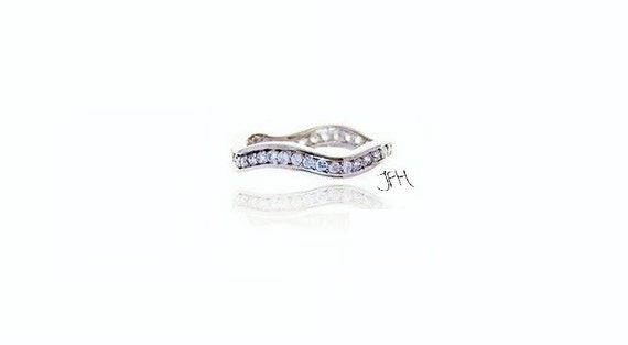 18K White Gold Eternity Ring, Eternity Band, White Gold Plated Ring ...