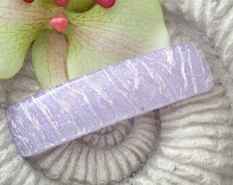 Medium Hair Barrette, Lavender Barrette,French Barrette, Fused Glass Barrette, Dichroic Glass Barrette, Fused Glass Jewelry, 031817ba101