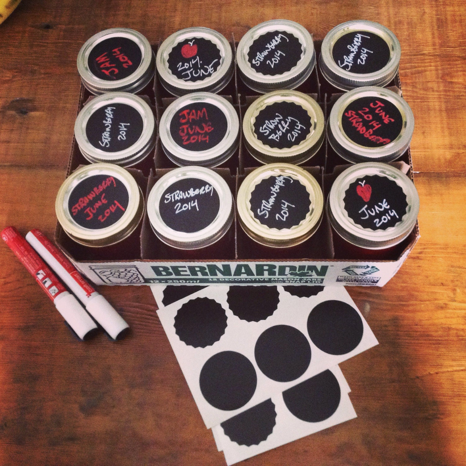 Round Chalkboard Vinyl Labels QTY 12 18 24 48 96