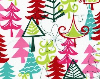 Michael Miller Yule Trees Multi Fabric, yard