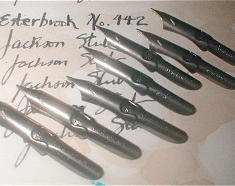 Esterbrook Jackson Stub Pen Nibs - No. 442 - Set of 7 - Dip Pen Workhorse Falcon Style Nib