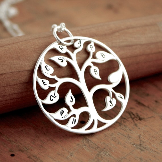 Sterling silver family tree necklace Blank or by JustJaynes