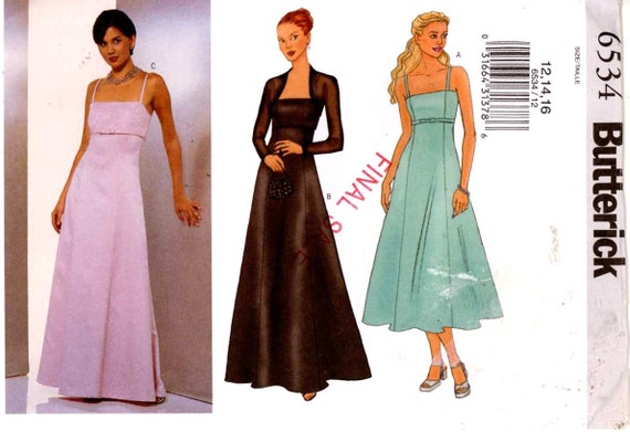 Evening dress and shrug sewing pattern Bridesmaid Wedding