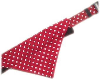 Red And White Polka Dot Bandana And Collar Set For Cats And Dogs