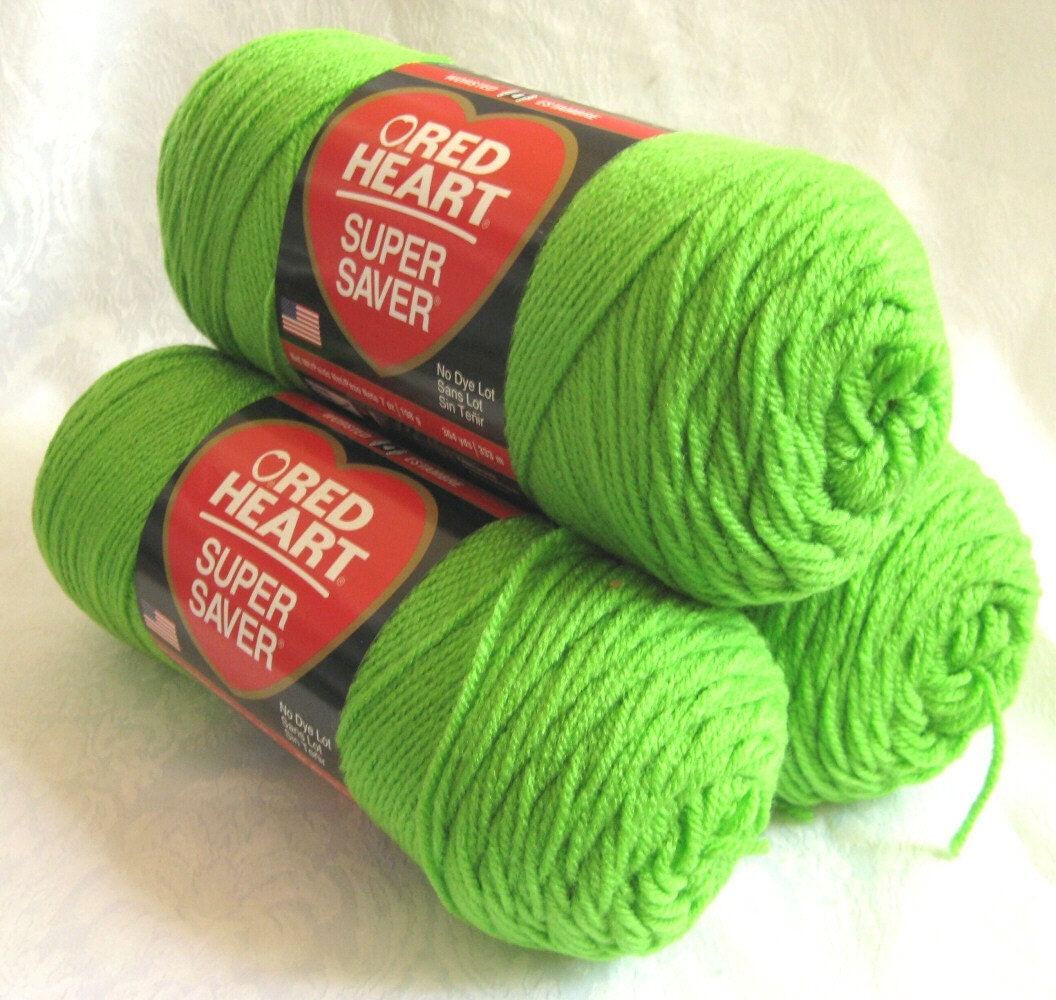 Red Heart Super Saver yarn SPRING GREEN worsted by crochetgal