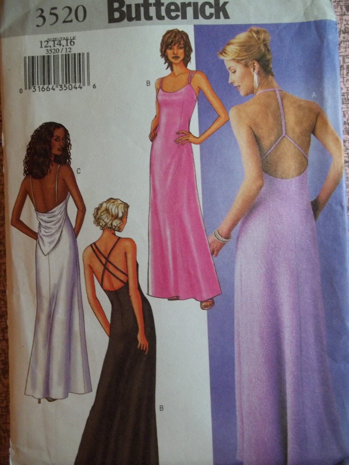Butterick 3520 Evening Gown Pattern Party Dress by PatternParlor