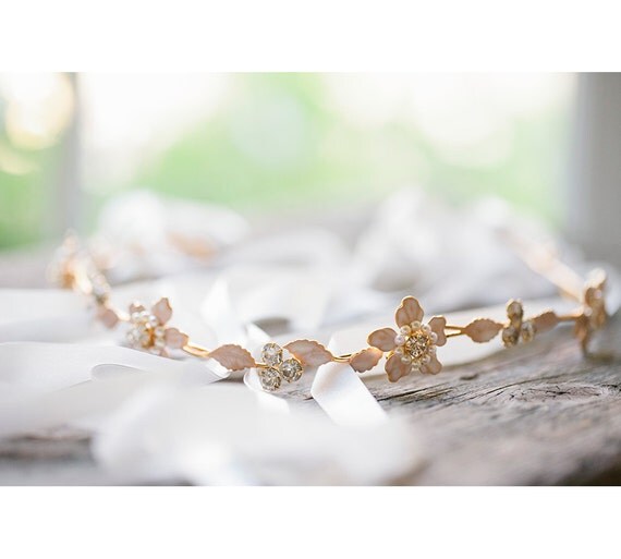Wedding hair flower crown wedding by EricaElizabethDesign on Etsy