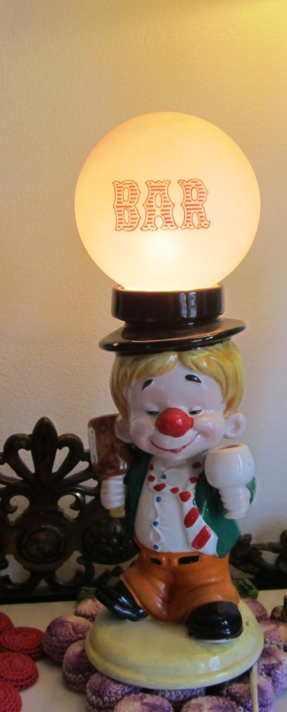 Bar Light Drunk Clown Figurine Porcelain Lighting Globe Light