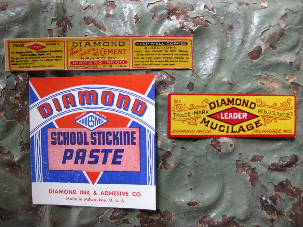 Vintage Glue Paste Labels Mucilage Ornate 3