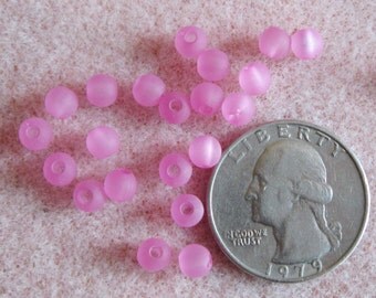 Clearance Frosted Acrylic Lucite Fuchsia Pink Purple Beads 4mm 810