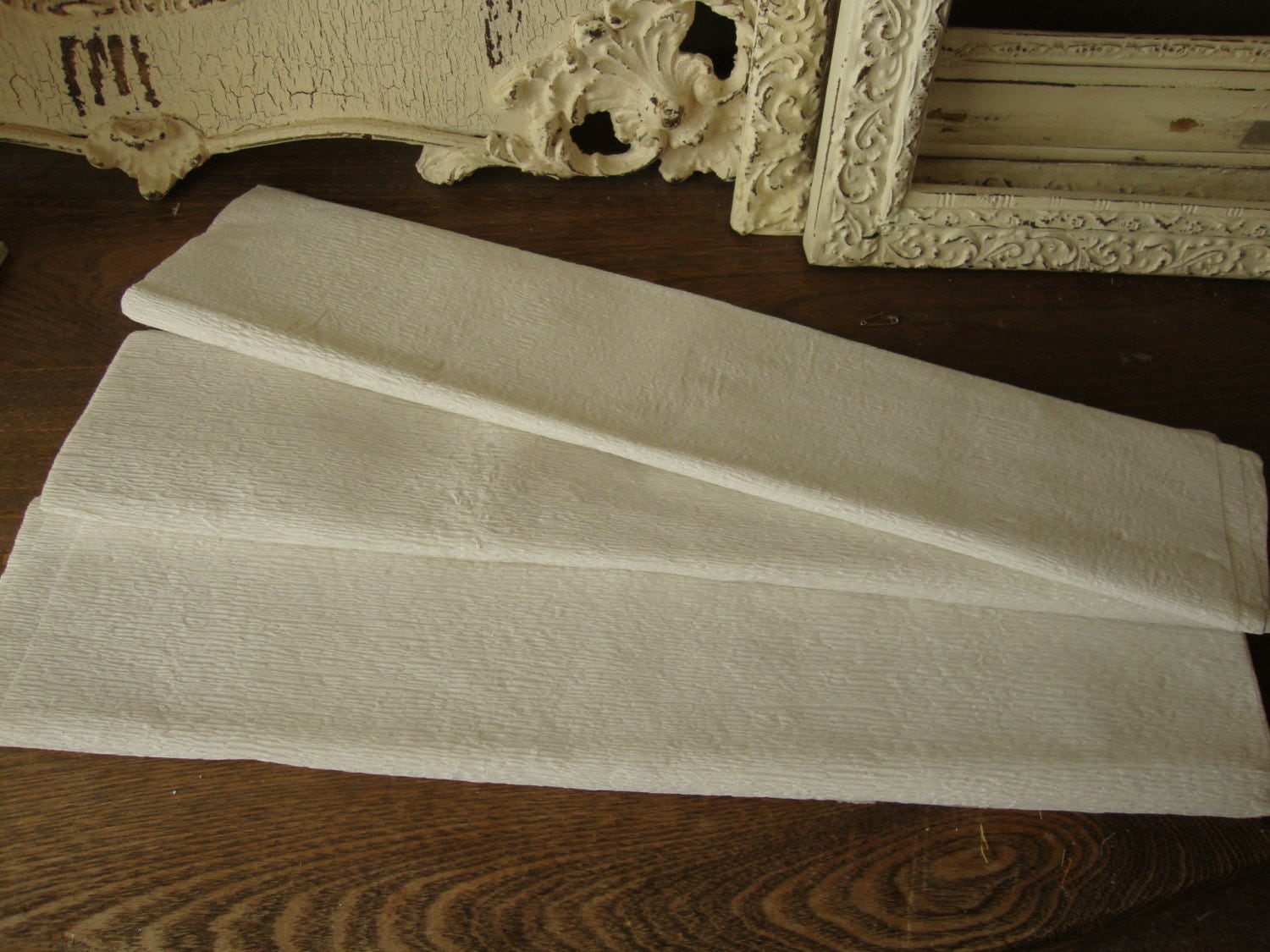 Large Crepe paper sheets white paper party by KraftyChicDesigns