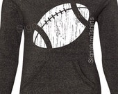 Items similar to Football sweater - womens pullover - Football Slouchy Sweatshirt - Off Shoulder 