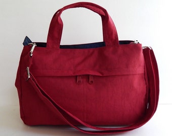 Sale - Water-Resistant Bag in red- messenger bag, tote, purse, crossbody bag, everyday bag, handbag - ANNIE