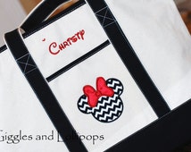 ... heavy canvas tote boat beach overnight diaper Minnie Mickey Mouse bag