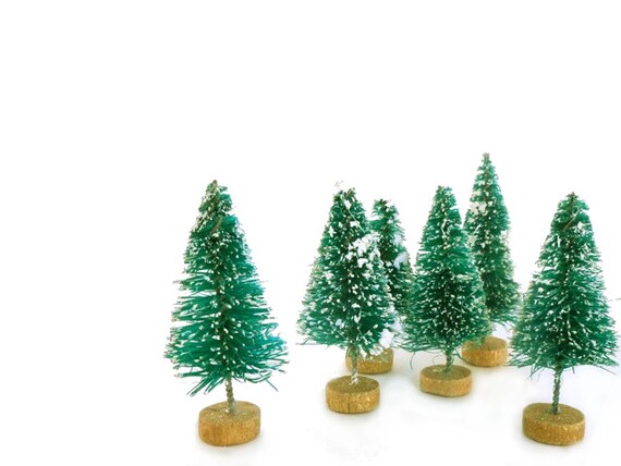 miniature frosted sisal trees set of twelve dozen miniature frosted sisal trees set of twelve dozen