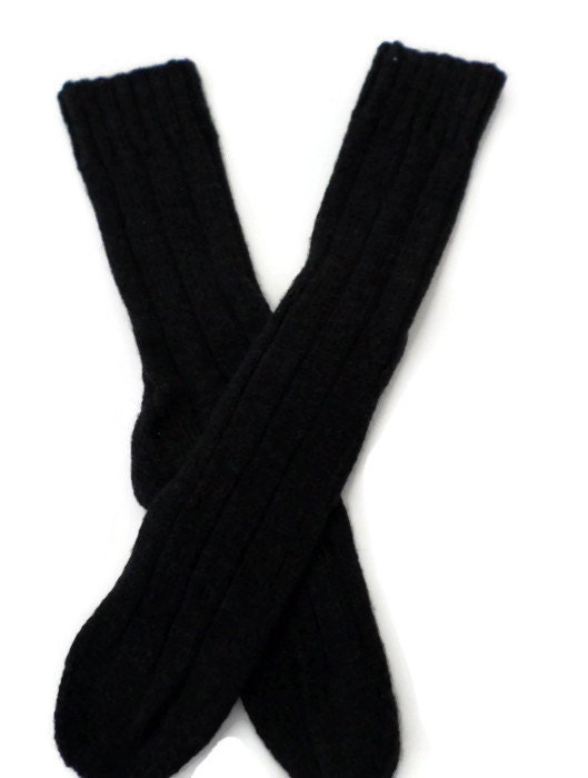 Socks Hand Knit Classic Men's Black Dress Socks with