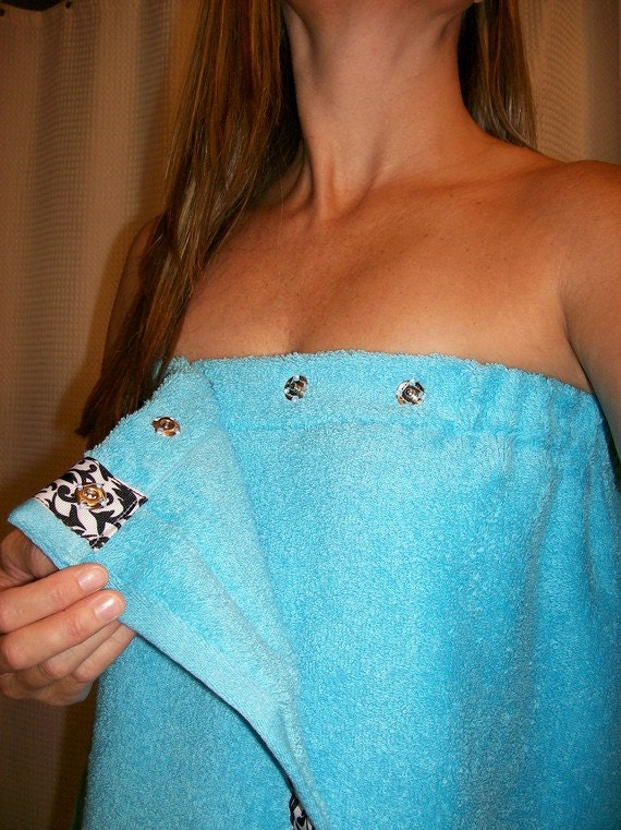 Spa Towel Wrap with SNAPS not velcro por CamelaSkyDesigns en Etsy