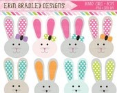 50% OFF SALE Easter Bunny Clipart Graphics Boy and Girl Bunnies Clip Art with Bow Ties and Polka Dots INSTANT Download Il_170x135