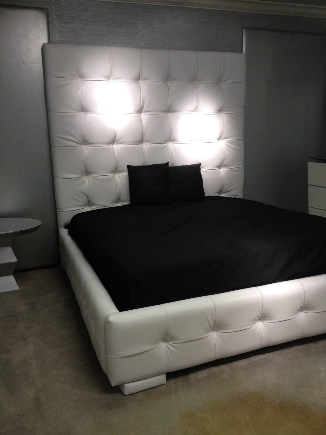 Extra High Rectangular Square Tufted Bed Extra High Headboard