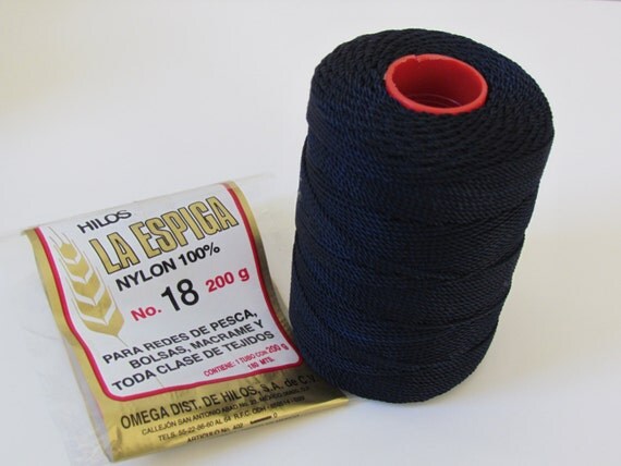 Omega Nylon Crochet Thread Navy Size 18 Hilos La Espiga 100%