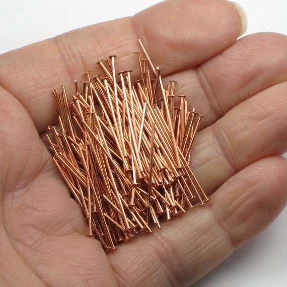 1 21 Gauge Copper Plated Head Pins Copper Beading Pins