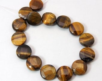 Tigers Eye - Coin Beads - Sold per strand - #BST1111