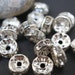 Silver Plated Rhinestone Spacers (Round Straight) - 6mm - 20 pcs